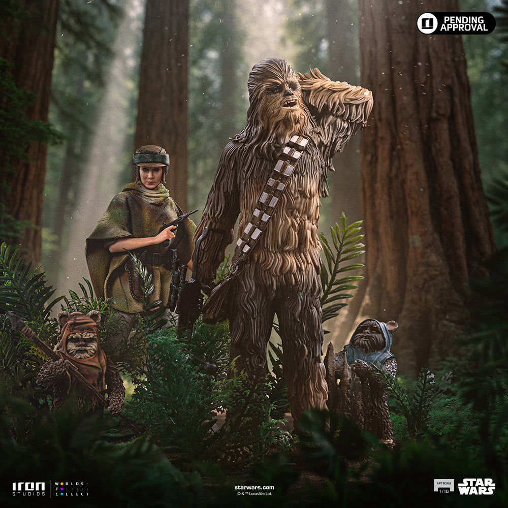Estátua Chewbacca and Tokkat -  Star Wars - Art Scale 1/10 - Iron Studios