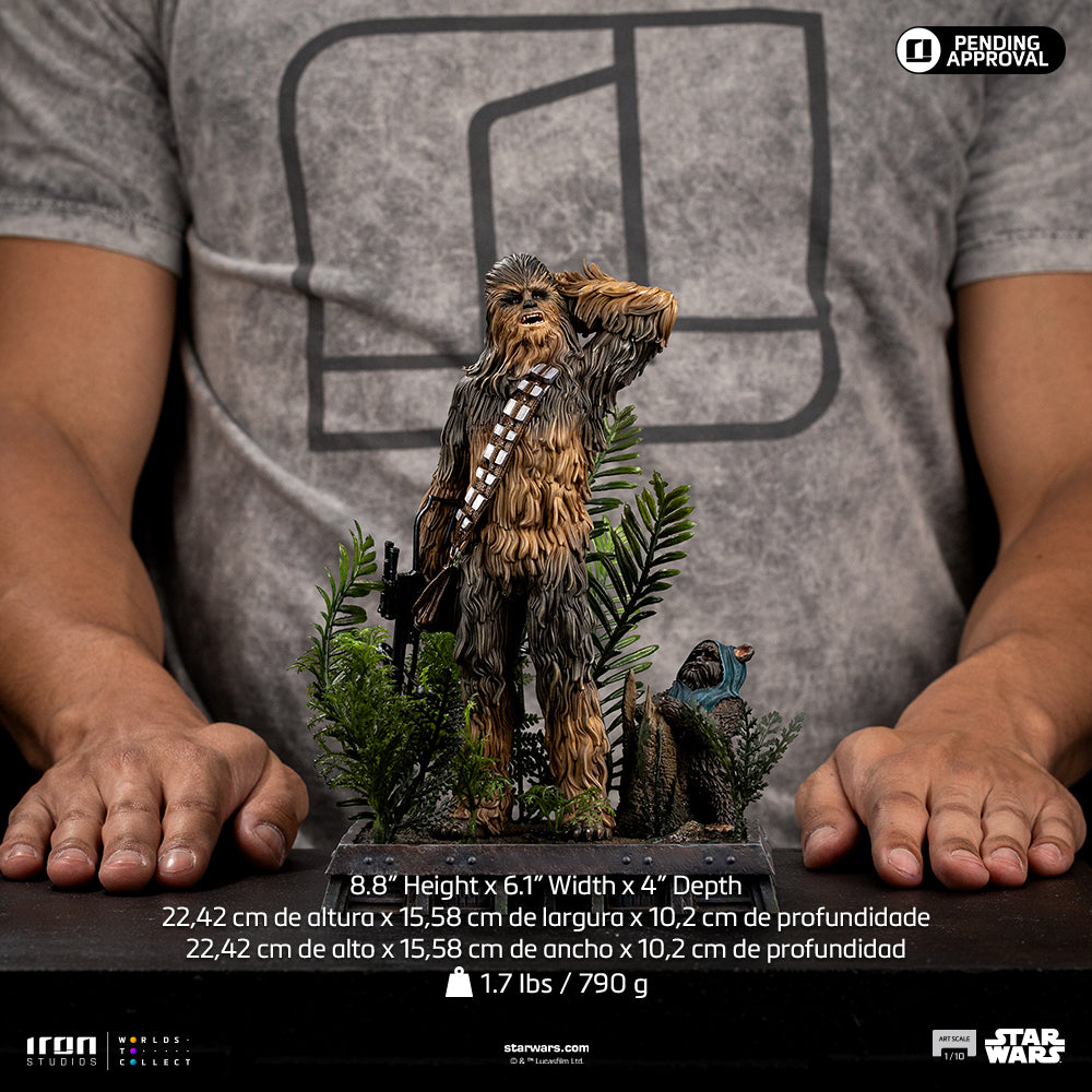 Estátua Chewbacca and Tokkat -  Star Wars - Art Scale 1/10 - Iron Studios