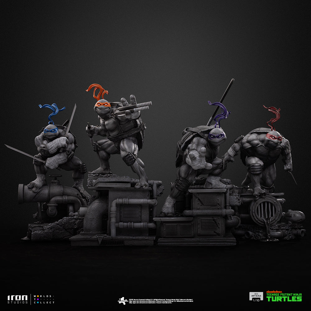 Estátua Leonardo (Black and White Variant) – TMNT – BDS Art Scale 1/10 – Iron Studios