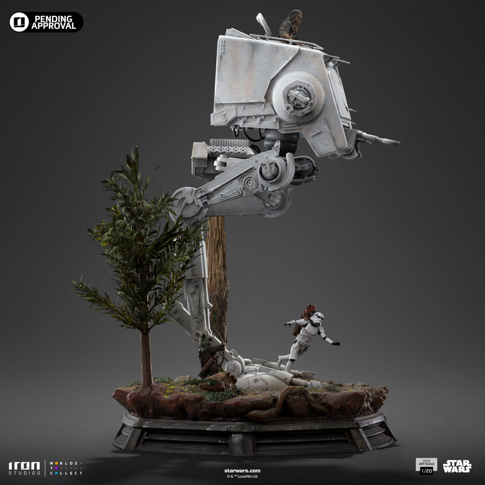 Estátua AT-ST and Chewbacca - Star Wars - Demi Scale 1/20 - Iron Studios
