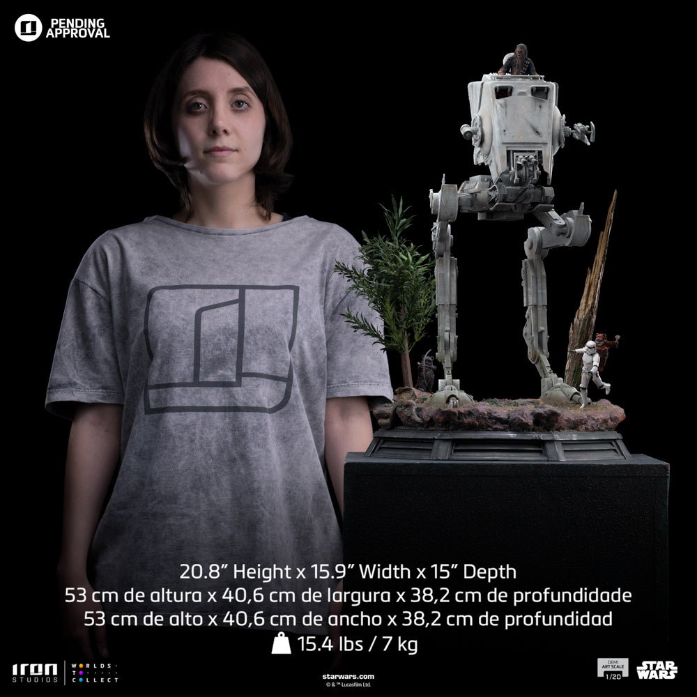 Estátua AT-ST and Chewbacca - Star Wars - Demi Scale 1/20 - Iron Studios
