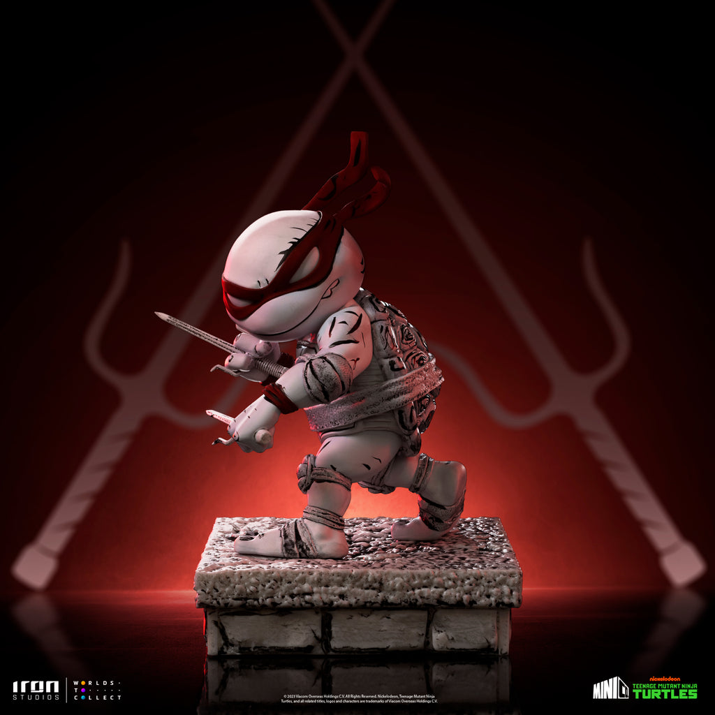 Estátua Raphael Comics Black and White - TMNT - MiniCo - Iron Studios