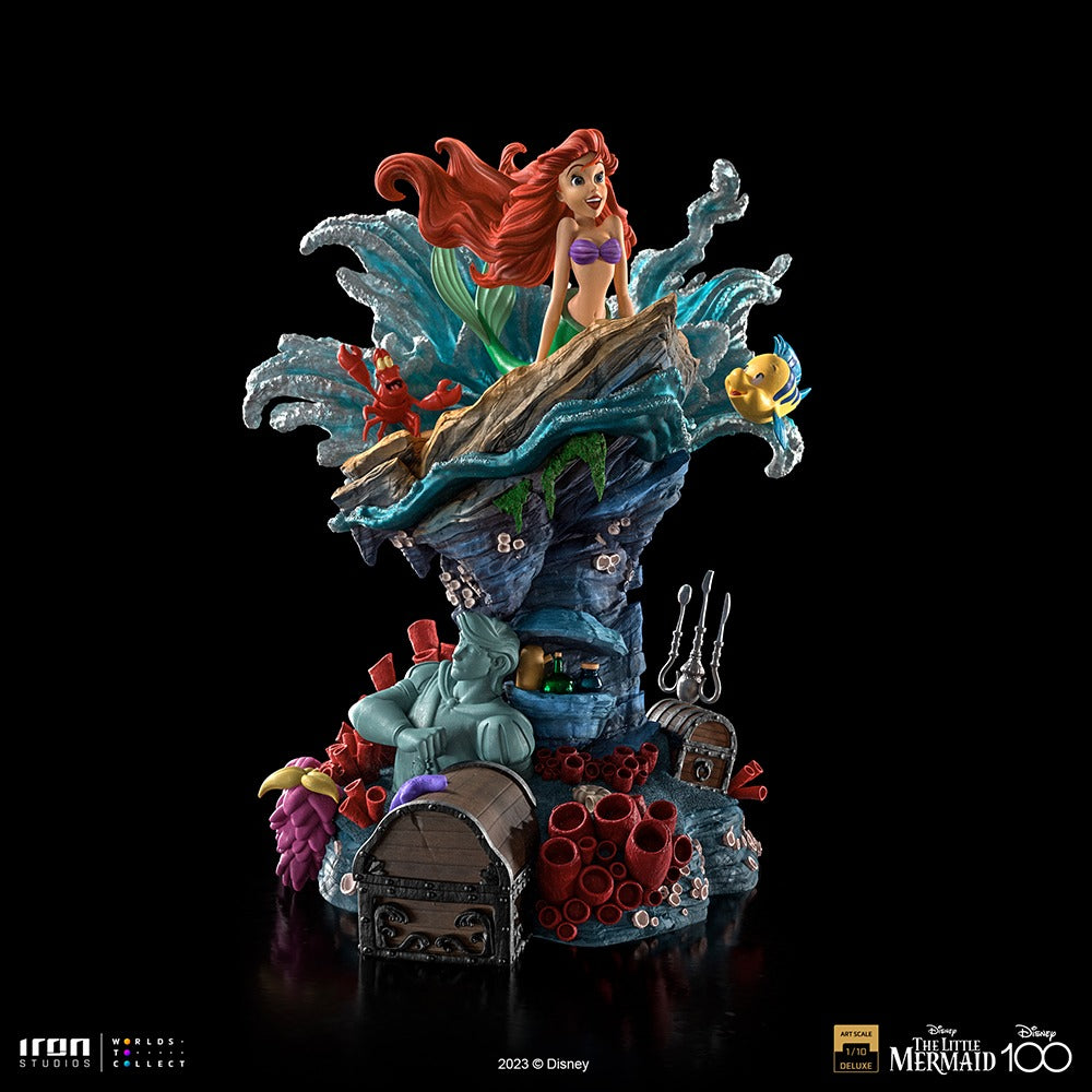 Estátua Pequena Sereia Deluxe - Disney 100Th - Pequena Sereia - Art Scale 1/10 - Iron Studios