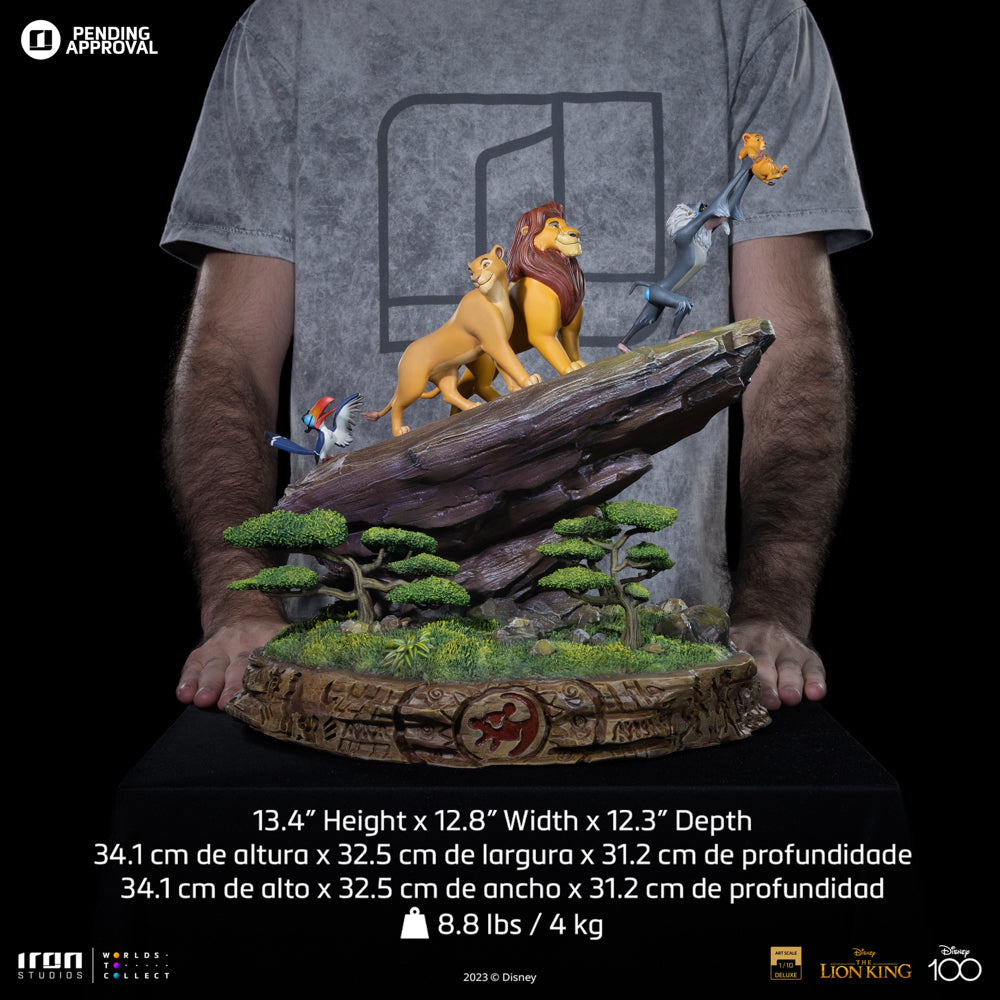 Estátua O Rei Leão Deluxe - Disney 100TH - O Rei Leão - Art Scale 1/10 - Iron Studios
