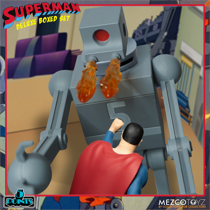 Figura Super Homem The Mechanical Monsters 1941 - DC Comics - Deluxe Boxed Set - Mezco