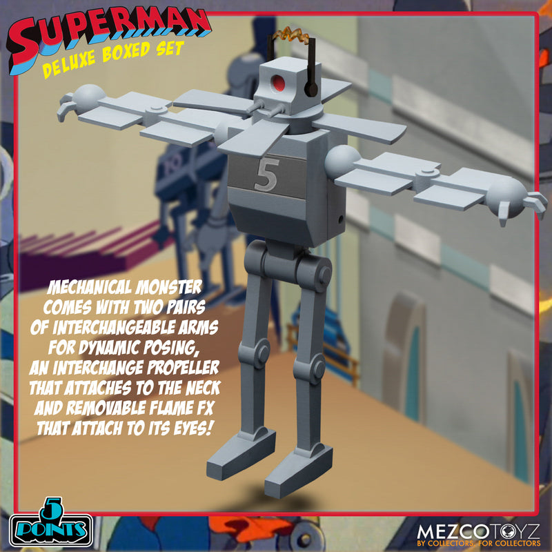 Figura Super Homem The Mechanical Monsters 1941 - DC Comics - Deluxe Boxed Set - Mezco