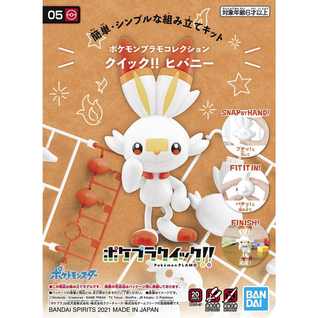 Model Kit Scorbunny - Quick Model Kit - Pokemon - Bandai