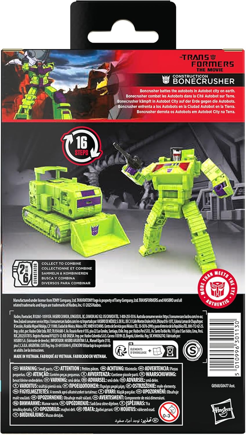 Figura Bonecrusher Constructicon Deluxe - Studios Series - Transformers The Movie - Hasbro