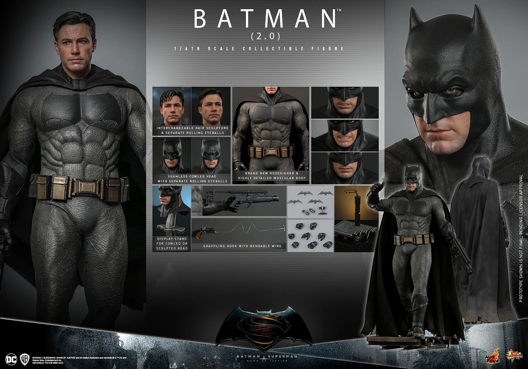 Hot Toys Batman 2.0 1/6スケール 通常版　フィギュア Figura Batman (2.0) Deluxe - Batman V Superman - Sixth Scale - Hot