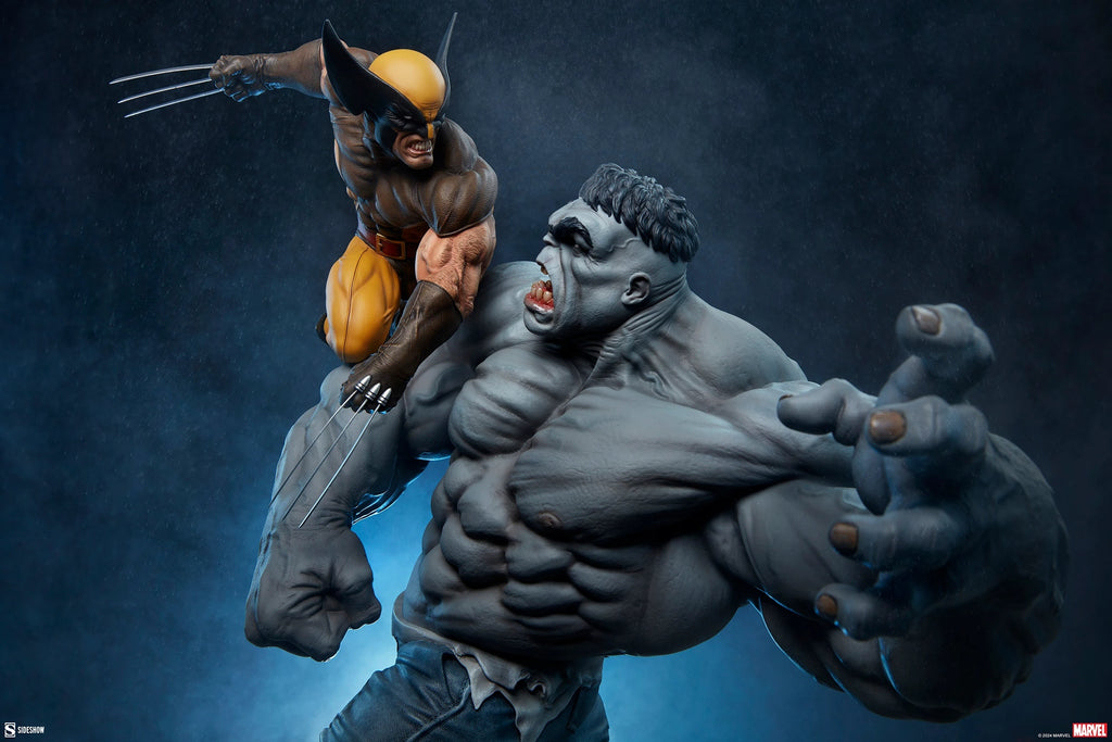 Estátua Grey Hulk vs Wolverine - Marvel Collectble - Maquette - SIdeshow