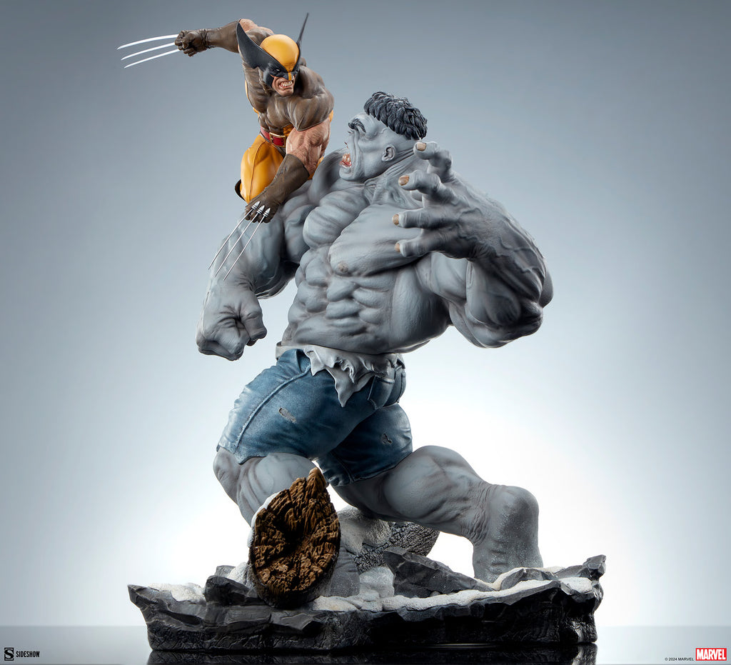 Estátua Grey Hulk vs Wolverine - Marvel Collectble - Maquette - SIdeshow