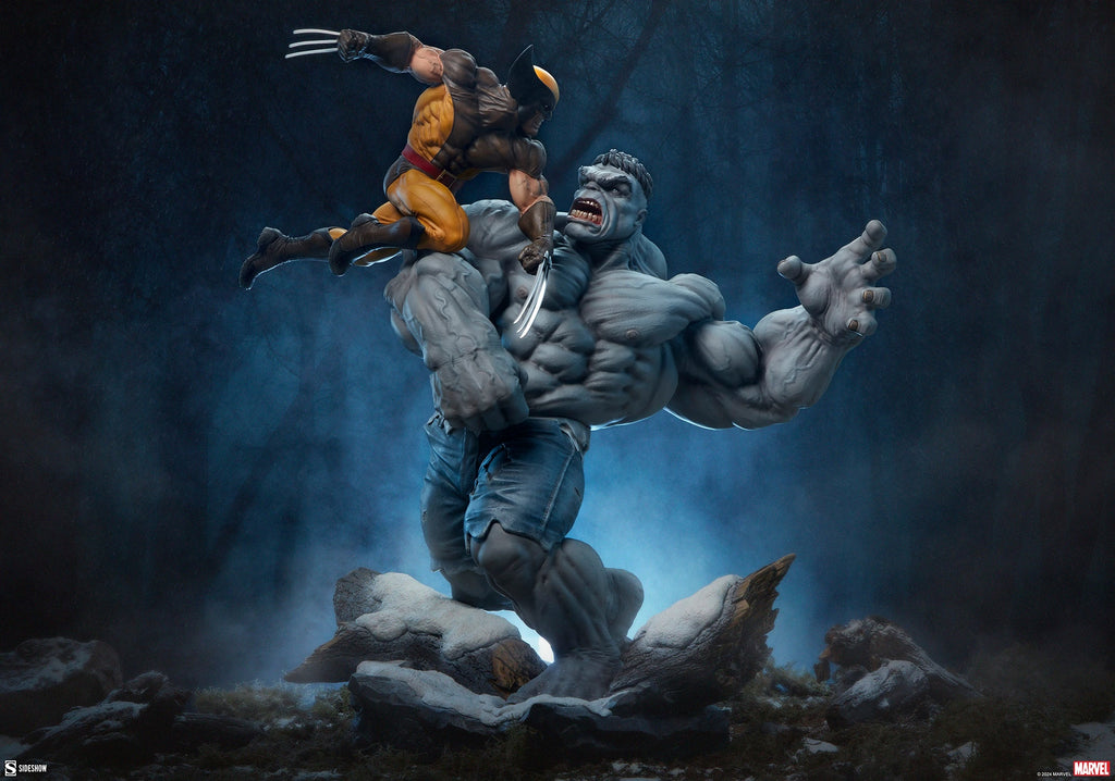 Estátua Grey Hulk vs Wolverine - Marvel Collectble - Maquette - SIdeshow