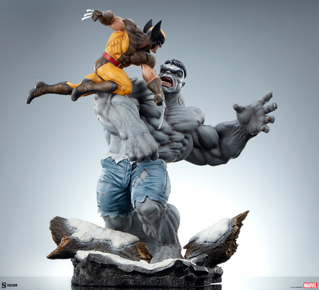 Estátua Grey Hulk vs Wolverine - Marvel Collectble - Maquette - SIdeshow