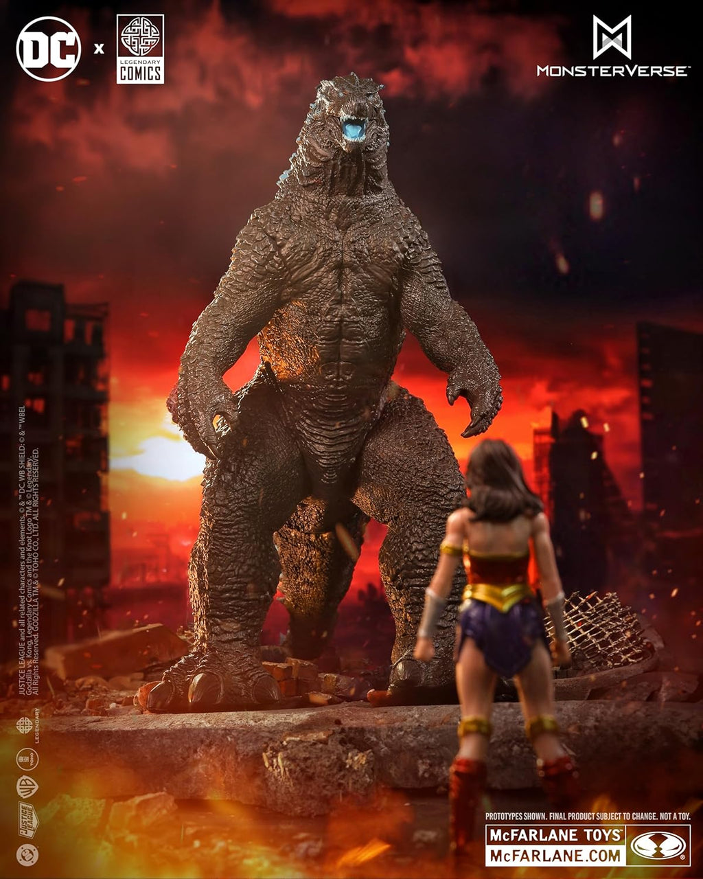 Figura Wonder Woman vs Atomic Blast Godzilla – Justice League x Monsterverse – 2PK – McFarlane