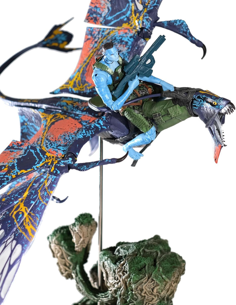 Figura Quaritch & Banshee (Gold Label)(SDCC) – Avatar 2 O Caminho da Água – DLX Mega Banshee & Rider – McFarlane