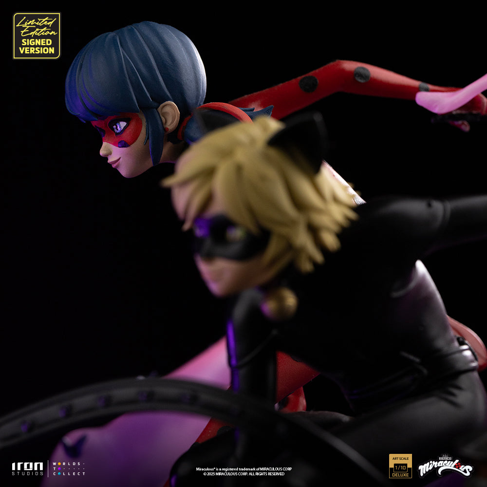 Voucher Pré-venda - Estátua Lady Bug and Cat Noir - Miraculous 10th Anniversary Signed Edition - Deluxe Art Scale 1/10 - Iron Studios