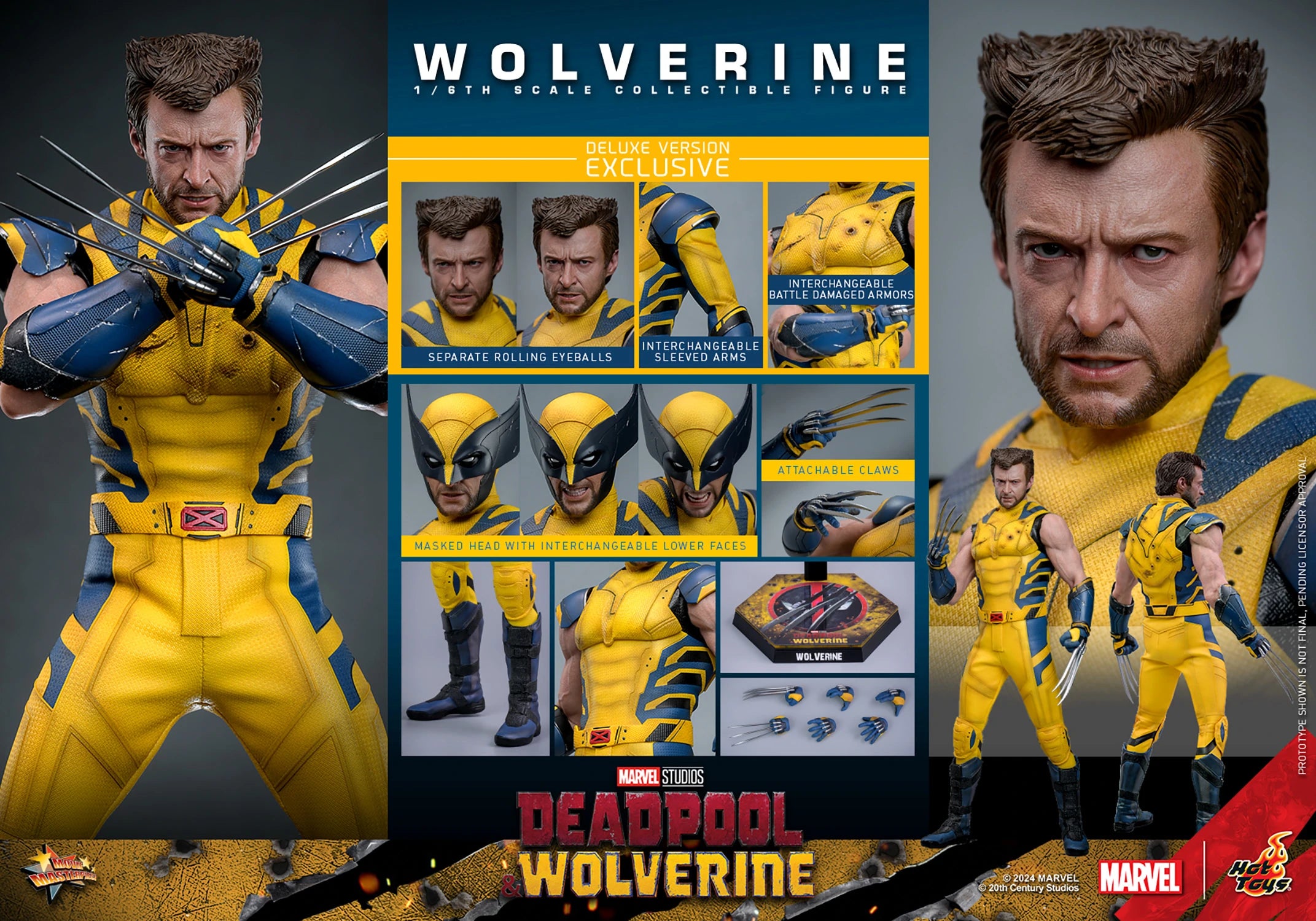 Figura Wolverine Deluxe - DEADPOOL & WOLVERINE - 1/6 Scale - Hot