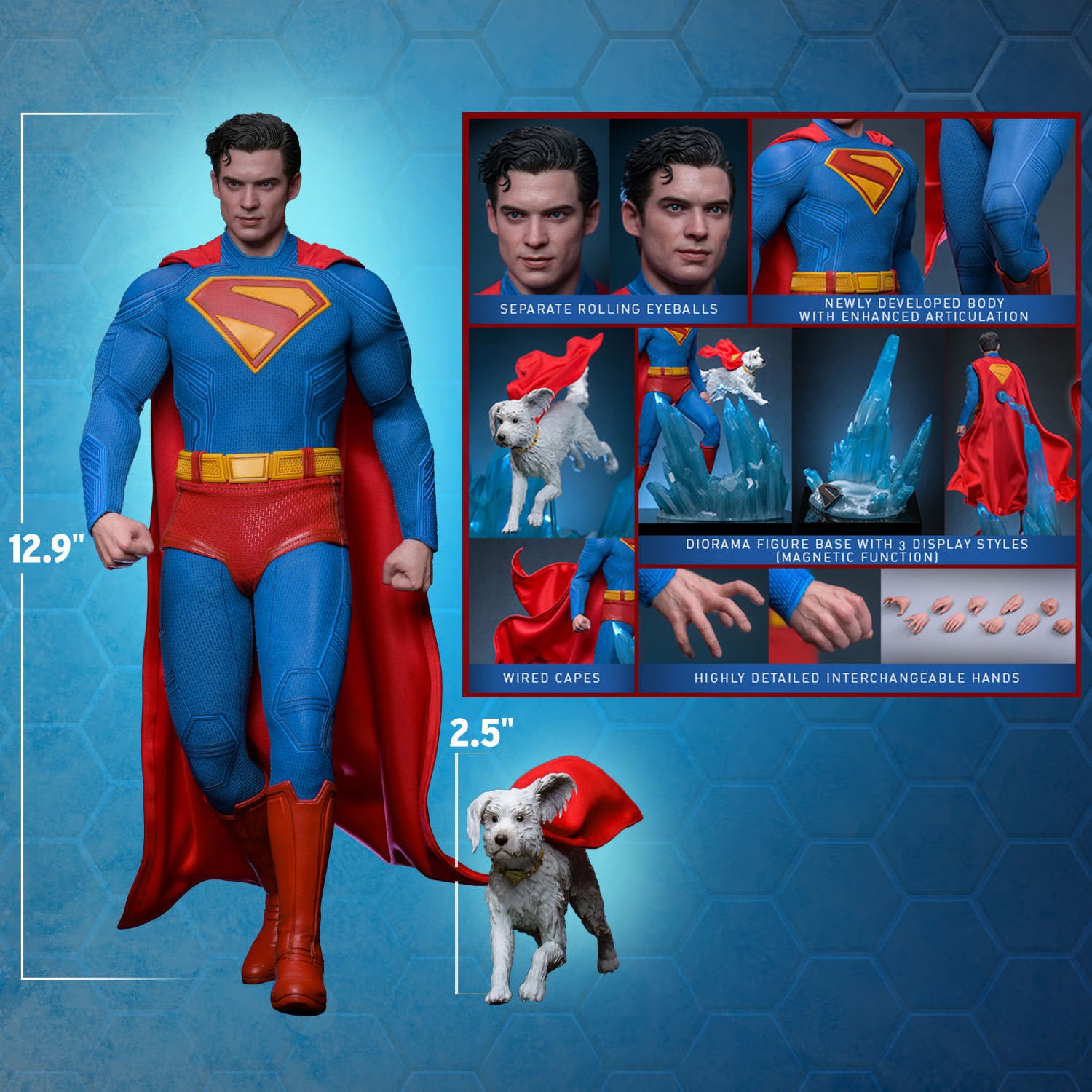 Hot Toys Superman 1/6 スケール フィギュア Figura Superman and Krypto - Superman - 1/6 Scale - Hot Toys