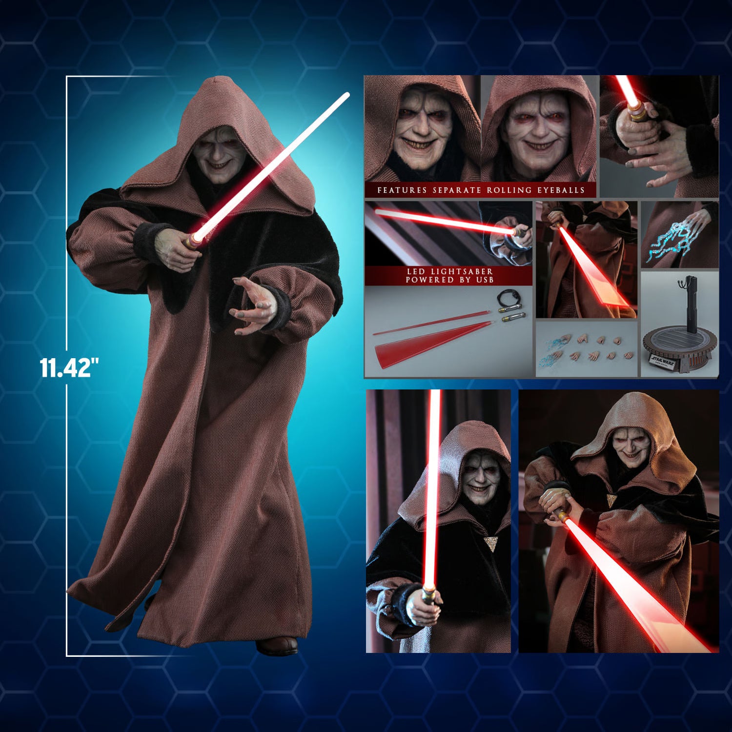 クローンウォーズ　DARTH SIDIOUS Figura Darth Sidious - Star Wars - 1/6 Scale - Hot Toys – Iron