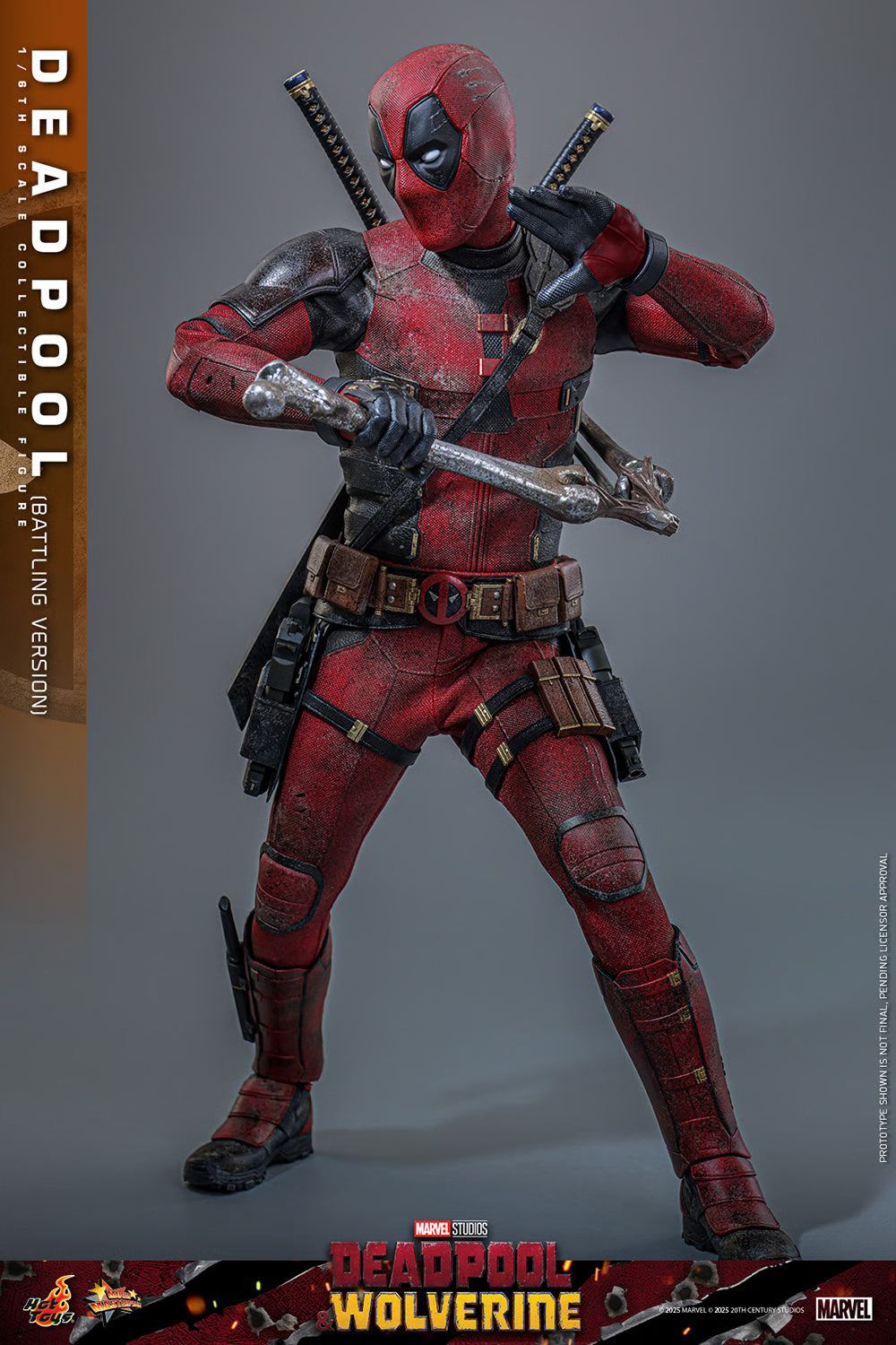 Figura Deadpool (Battling Version) - Deadpool & Wolverine - 1/6 Scale - Hot Toys