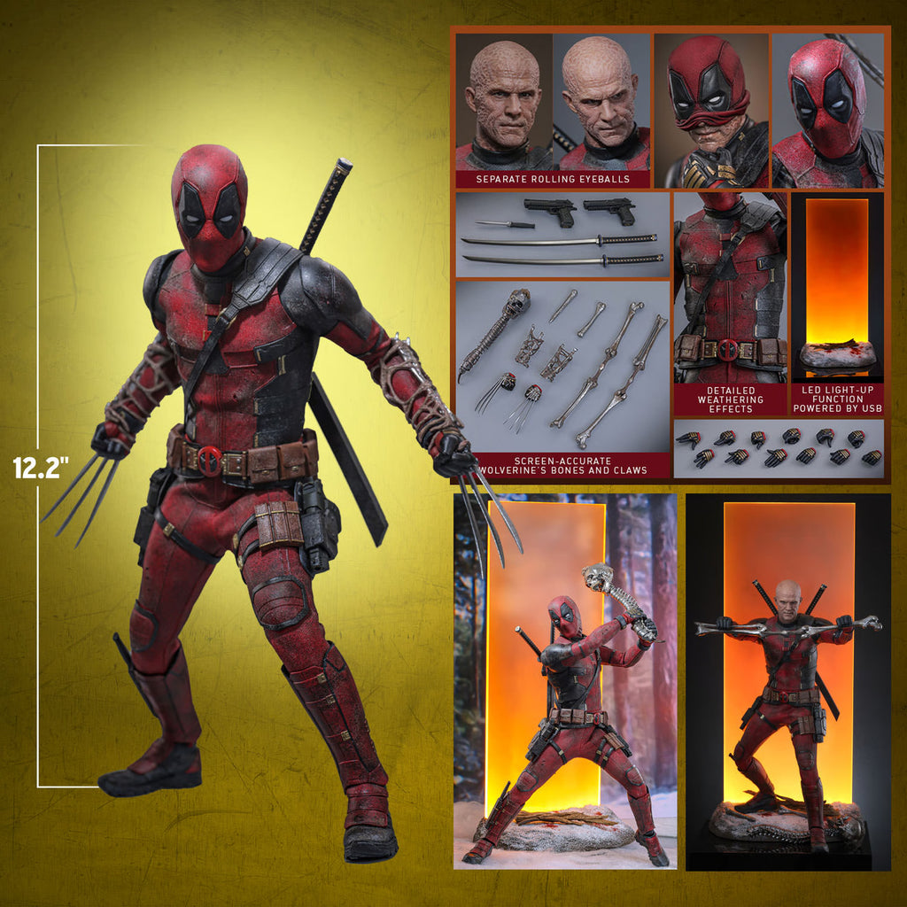 Figura Deadpool (Battling Version) - Deadpool & Wolverine - 1/6 Scale - Hot Toys