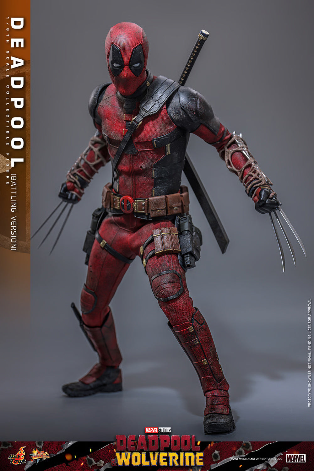 Figura Deadpool (Battling Version) - Deadpool & Wolverine - 1/6 Scale - Hot Toys