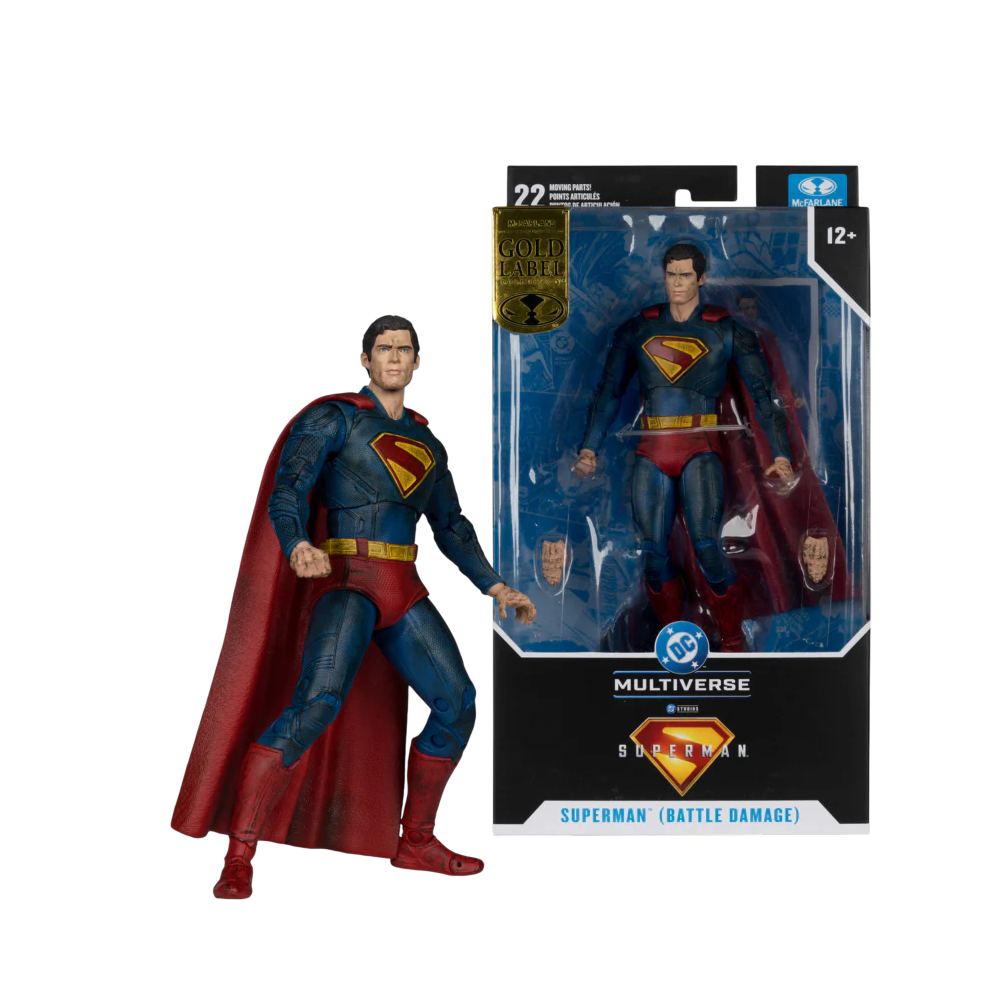 Figura Superman Battle Damage Gold Label - Superman Movie - DC Movie - 7 Scale - McFarlane
