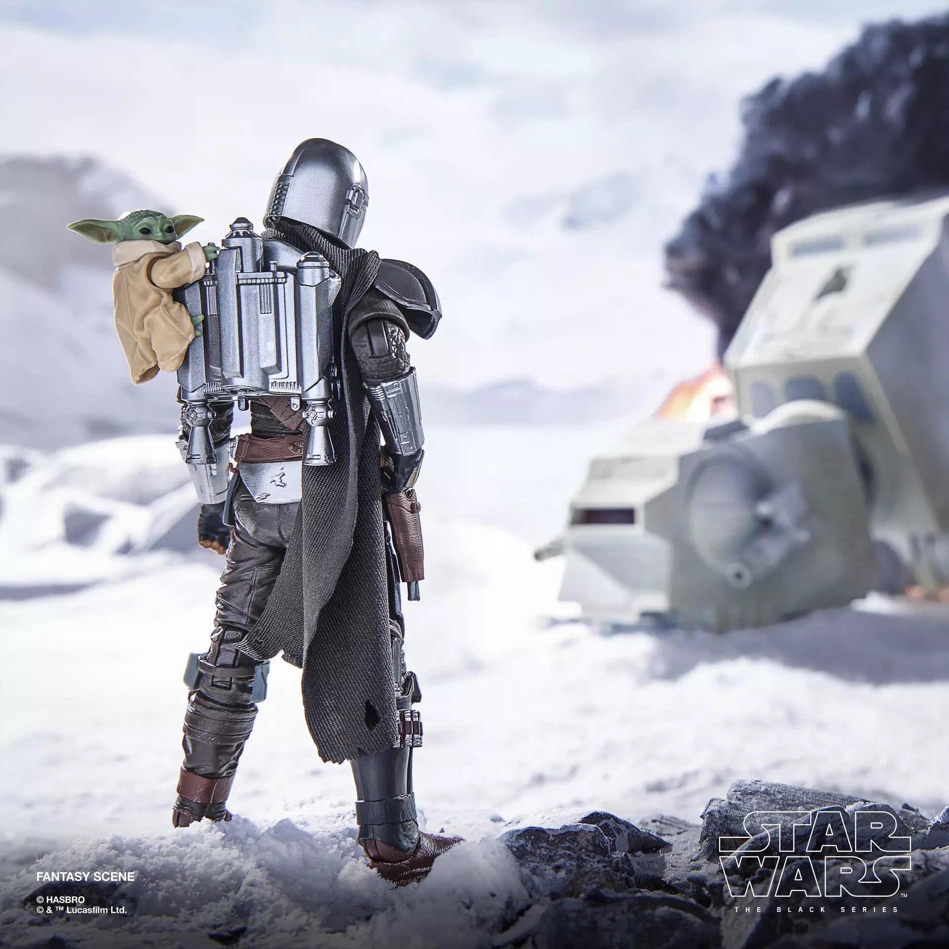 Star Wars Mandalorian and Grogu フィギュア Pré-venda - Figura Mandalorian & Grogu - Star Wars Deluxe - Hasbro