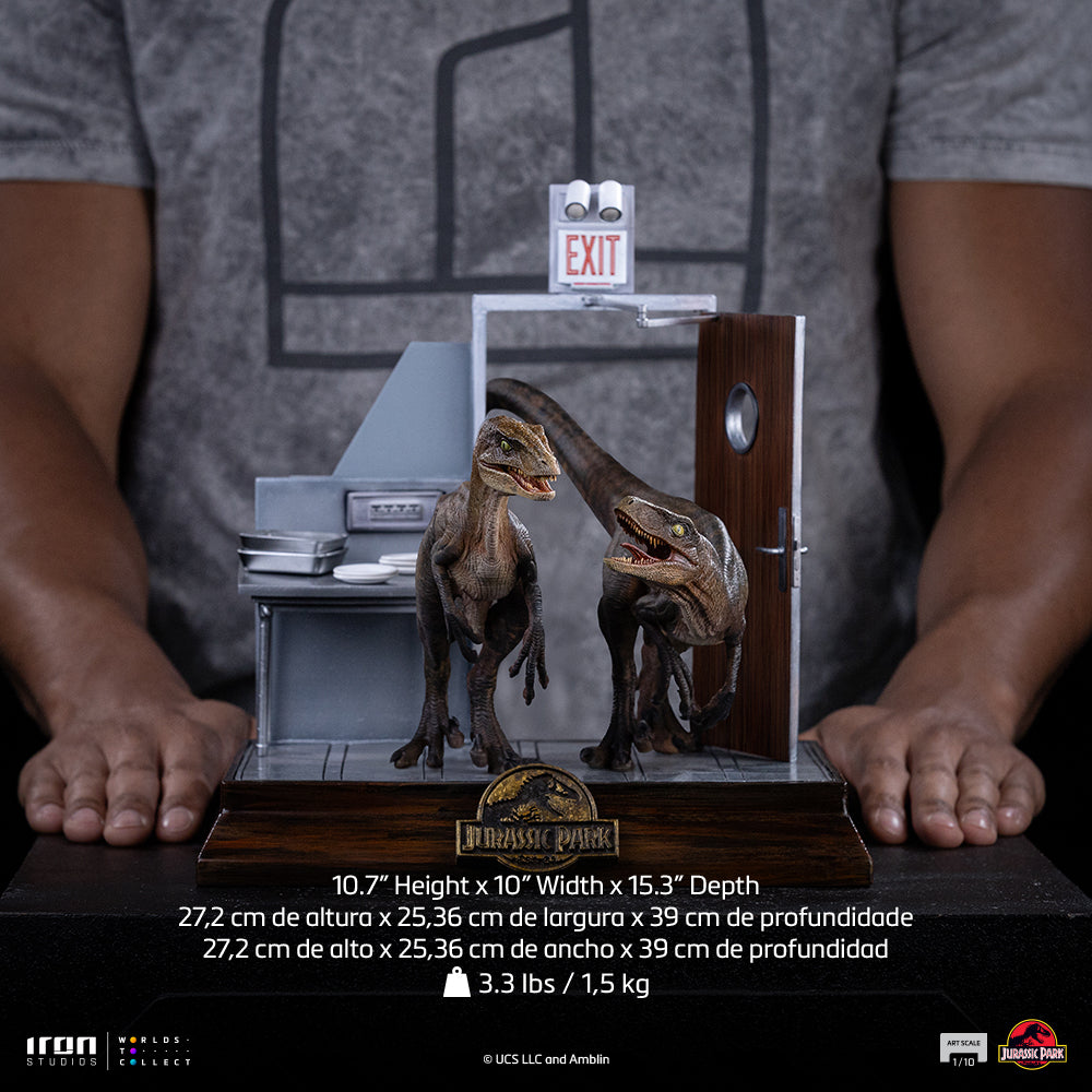 Voucher Pré-venda - Estátua Raptors at the Kitchen’s Door – Jurassic Park – Art Scale 1/10 – Iron Studios