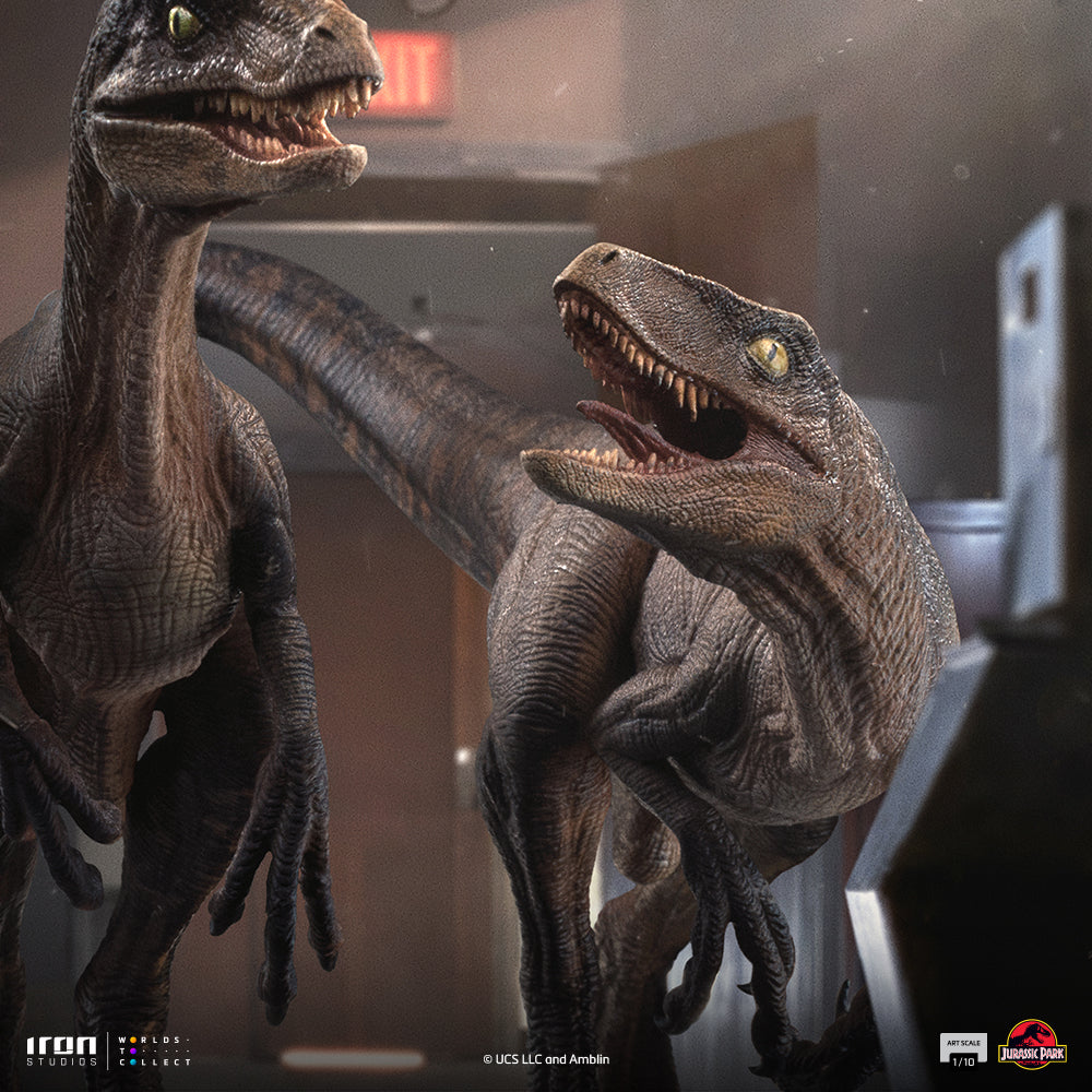 Voucher Pré-venda - Estátua Raptors at the Kitchen’s Door – Jurassic Park – Art Scale 1/10 – Iron Studios