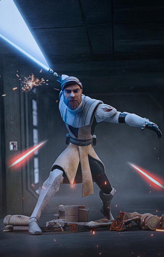 Estátua Obi-Wan Kenobi - Star Wars: Clone Wars - Art Scale 1/10 - Iron Studios