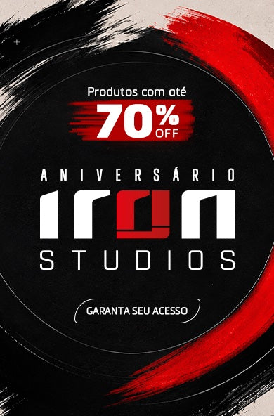 Aniversário Iron Studios — produtos com até 70% OFF. Garanta seu acesso.